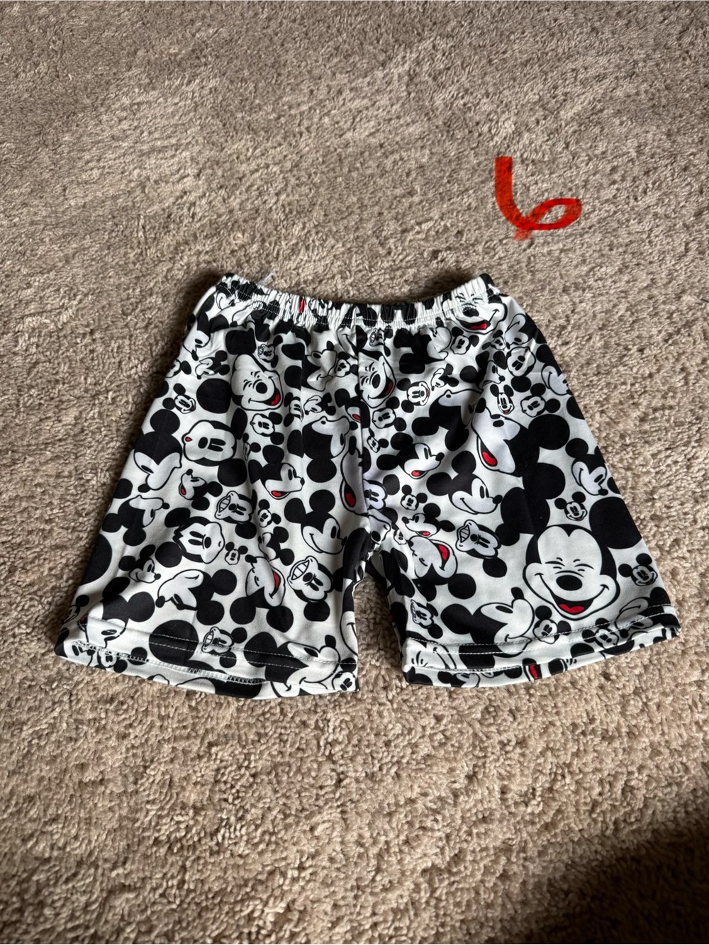 Kids Black & White Mickey Mouse Print Shorts
